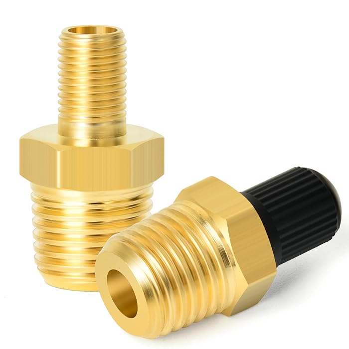 Buy GASHER 2PCS 1/4" NPT Tank Valve AntiCorrosion Brass Schrader Valve