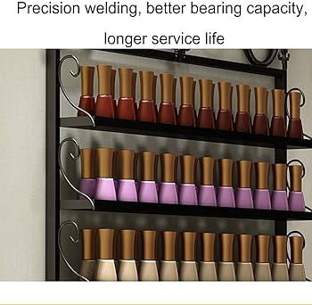 【ネイル棚壁に赤いマニキュア鉄ジェルネイル展示化粧品棚棚収納棚】4 Amazon.co.jp: ネイルサロン用の壁用白い木製マニキュア棚ラック