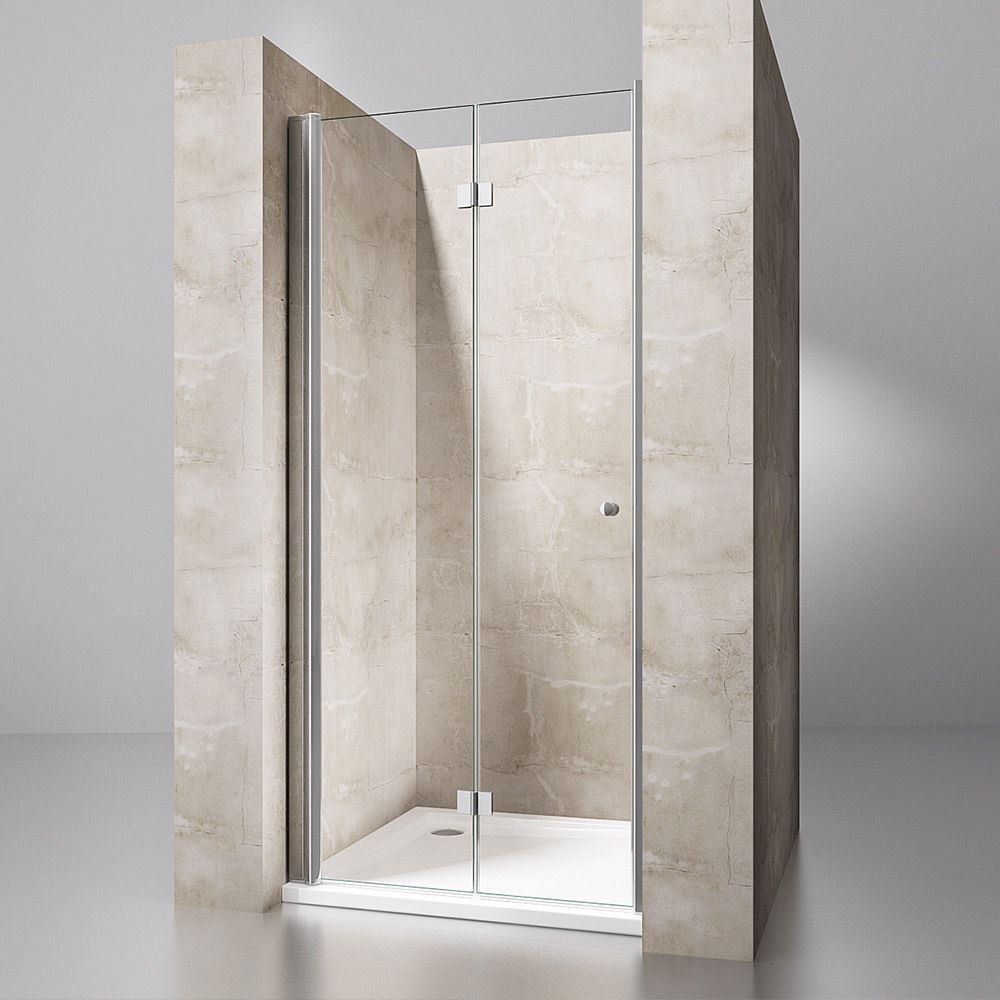 Db Durovin Bathrooms Clear Durovin Bathrooms 1000X1900mm(Wxh) Frameless Bifolding Shower Door Bathroom Shower Cubicle - Wide Entry Space - 6Mm Tempered Glass