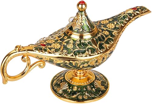 Lámpara de genio mágico Aladdin vintage para decoración y regalo de mesa de boda, decoración y regalo, lámpara árabe clásica de aleación de zinc