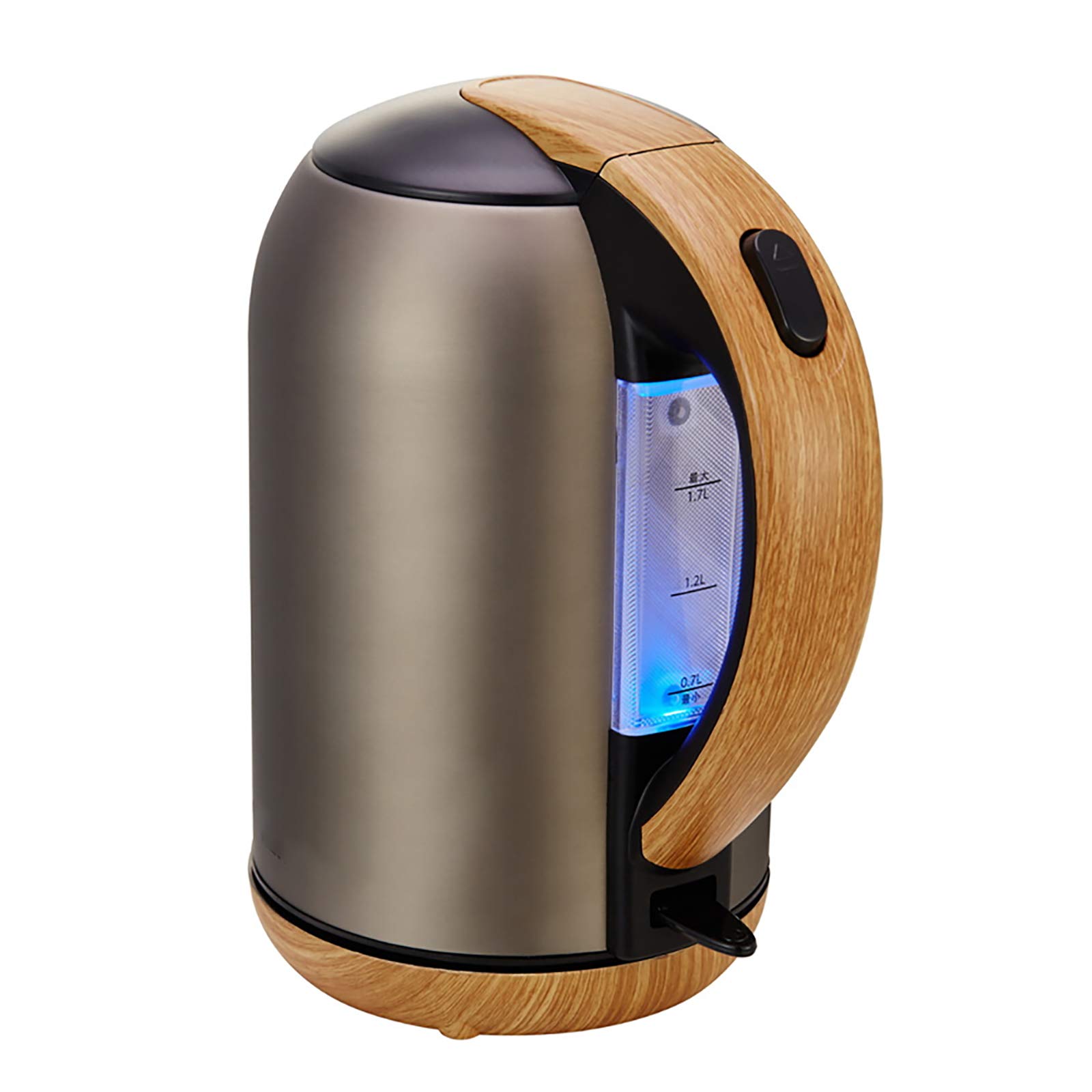 Hervidor eléctrico de doble pared Alta capacidad Mantener caliente Tetera anti-escaldado Mango anti-calor de acero inoxidable Apagado automático Protección contra ebullición en seco 1500W Ebullició