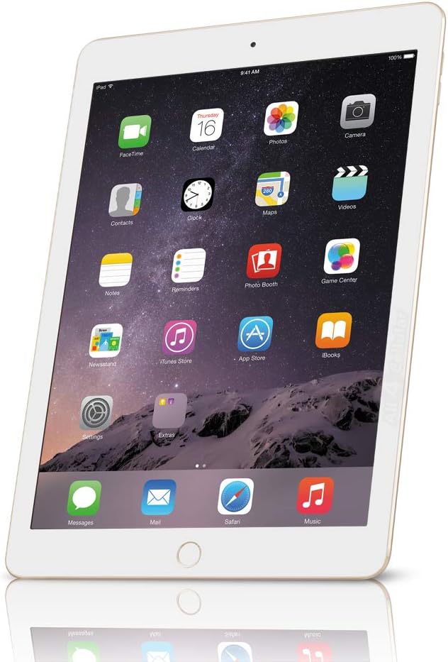 Apple iPad Air 2 MH1J2LL/A (128GB, Wi-Fi, Gold) (Renewed)