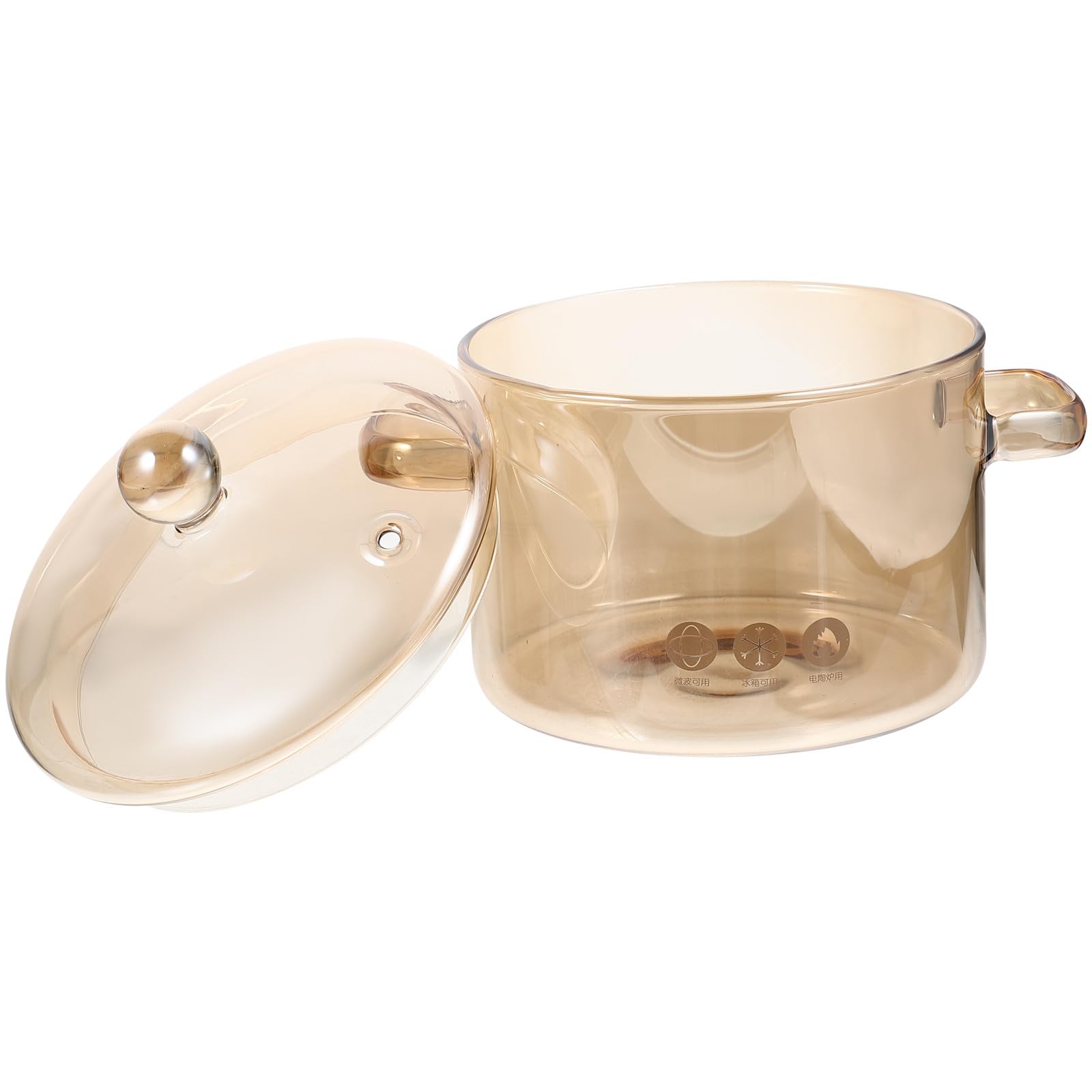 Marmite en verre borosilicate faitout résistant à la chaleur 1500 ml casserole ambre