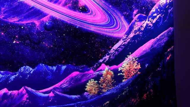 Amazon.com: Leofanger Blacklight Galaxy Wall Art - UV Reactive