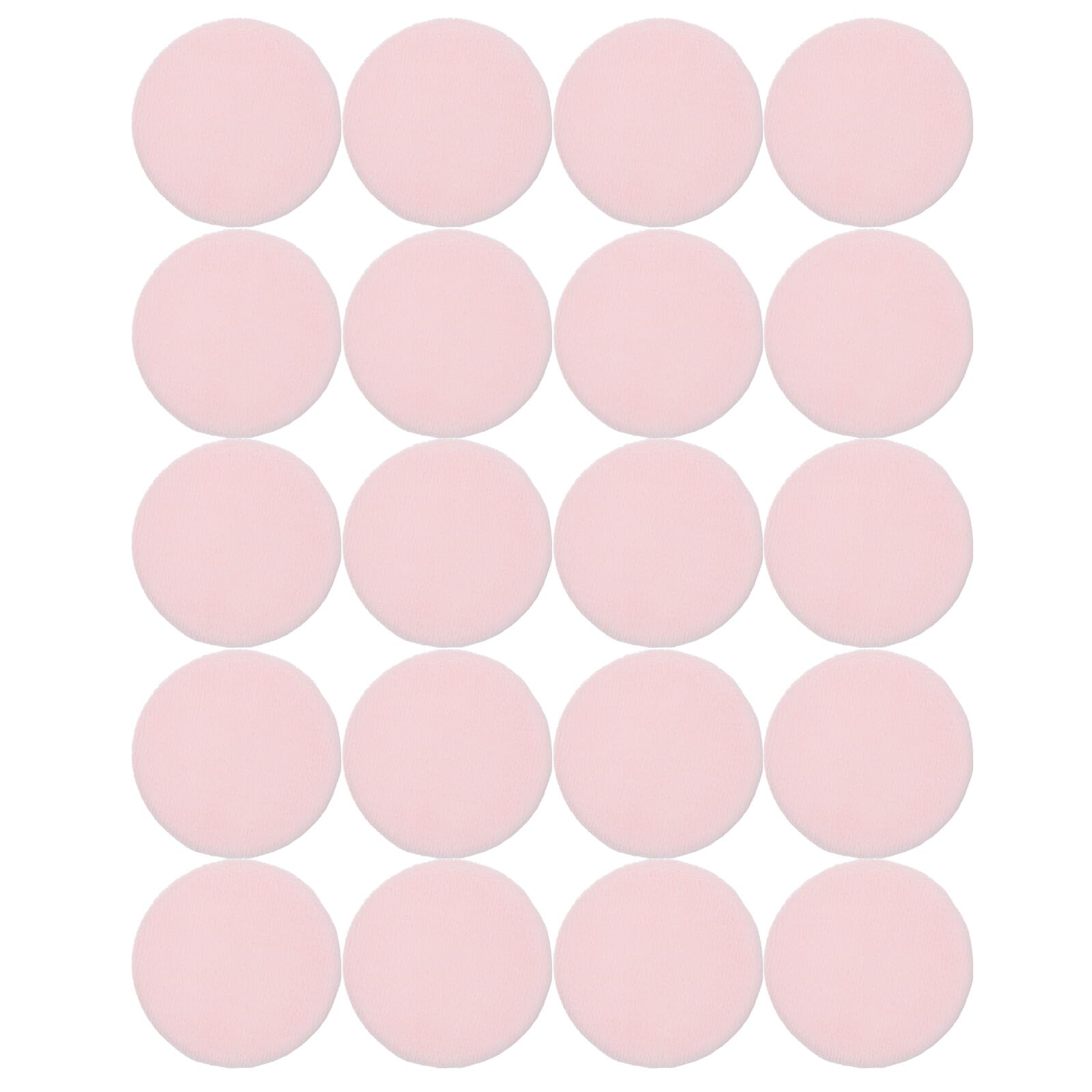 minkissy Lot de 20 Houppettes Rondes en Velours 60Mm X 7Mm Rose Applicateurs pour Poudre et Fond de Teint Coussinets Compacts Réutilisables pour Maquillage Visage et Voyage