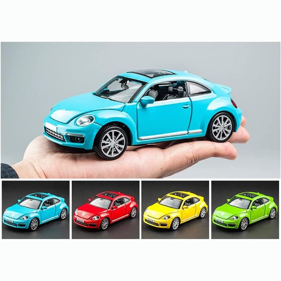Image of Volkswagen Beetle Alloy Simulation Car Model Sound and Light Pull Back Toy Car 1:32 Sophisticated Gift Choice (Red)