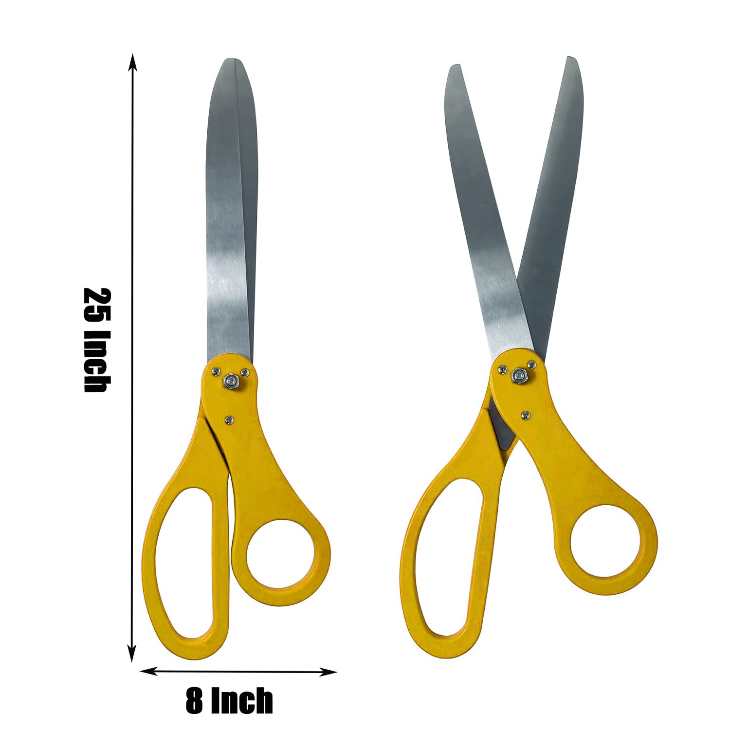 Oversized Ribbon Cutting Ceremony Kit – 30-Inch Giant Red Scissors & Gold Satin Ribbon For Grand Openings & Events