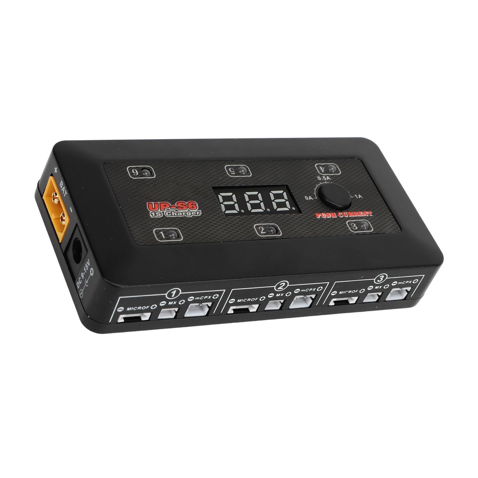 Cargador de Batería LiPo LiHV, Indicador LED Negro Eficiente, Puerto USB MX MCPX, Cargador UP S6 1S para Modelo de Avión
