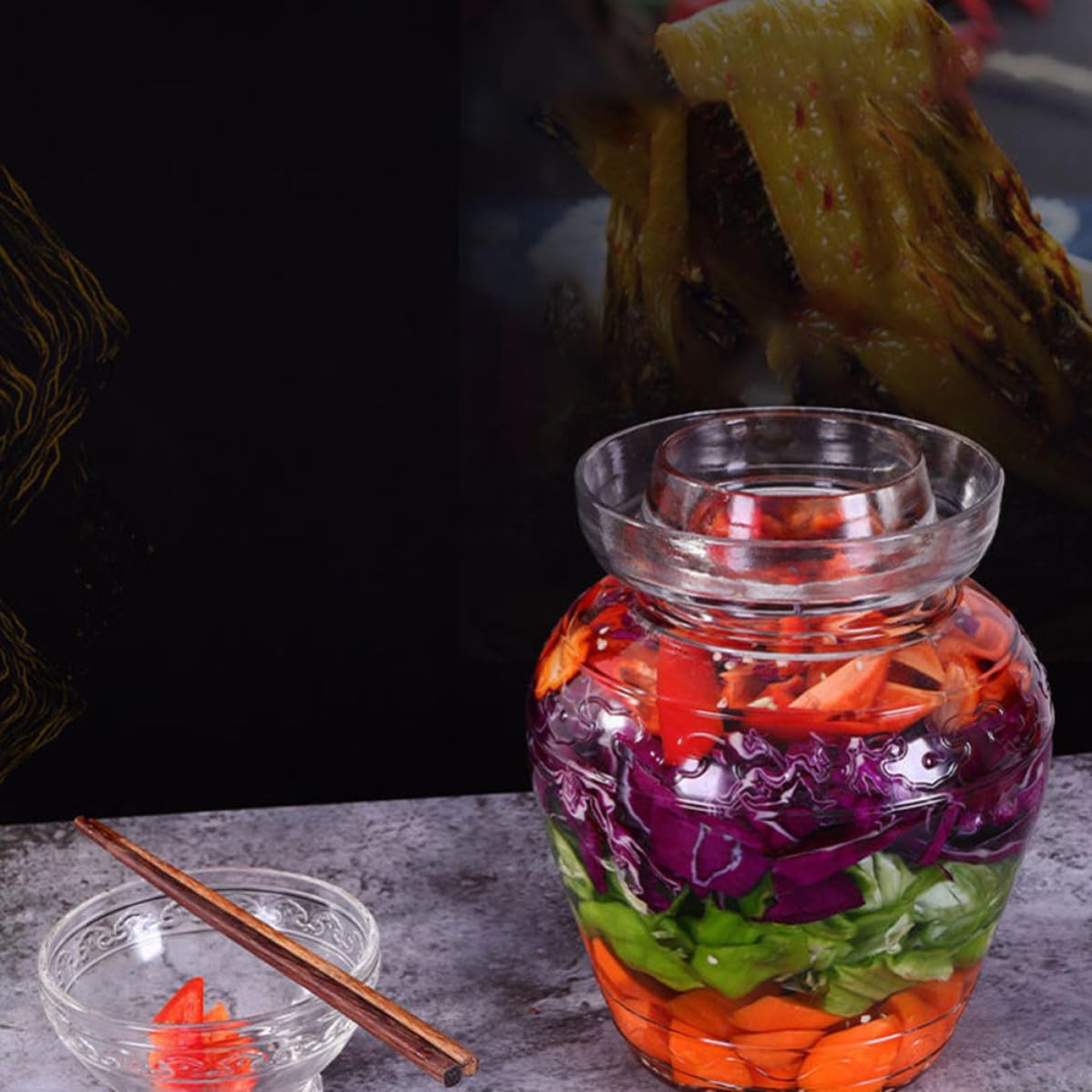 Barattolo e Conservazione Alimentare in Vetro per Fermentazione da 2,5kg Coperchio Ermetico, Superficie Liscia e Confezione Pratica Stili multipli per Ristorante Stili multipli
