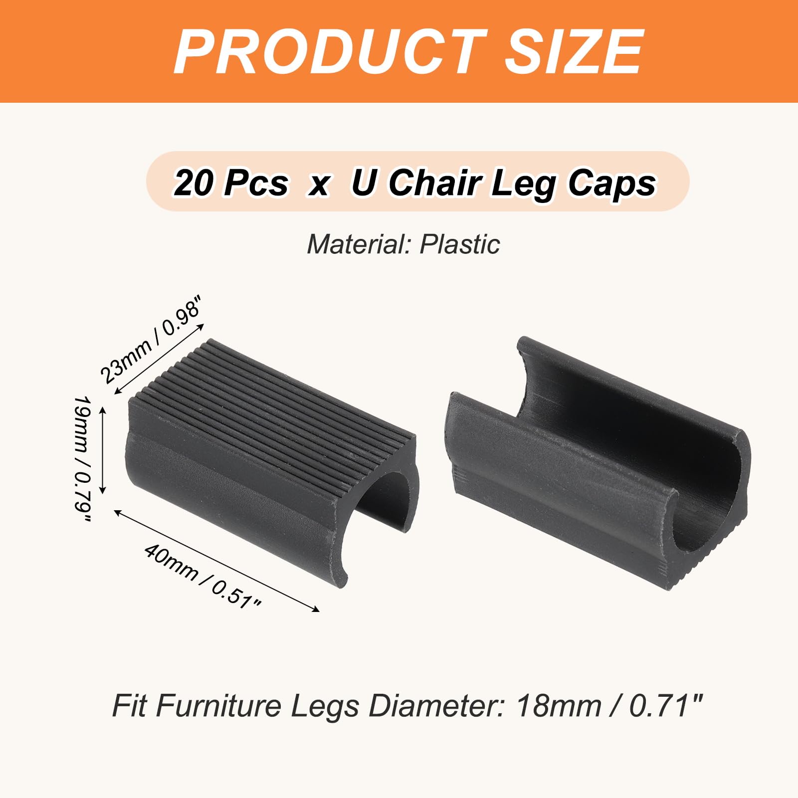 PATIKIL 20pcs U Chair Leg Caps - Image 2