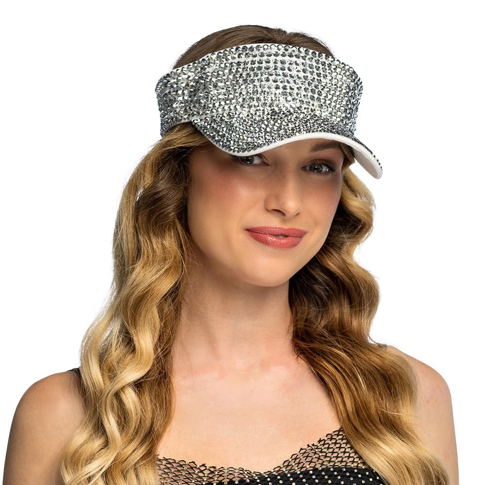 Boland - Sun Visor Glam Cap for Adults, 90s Hat for Festival, Carnival or Retro Theme Party