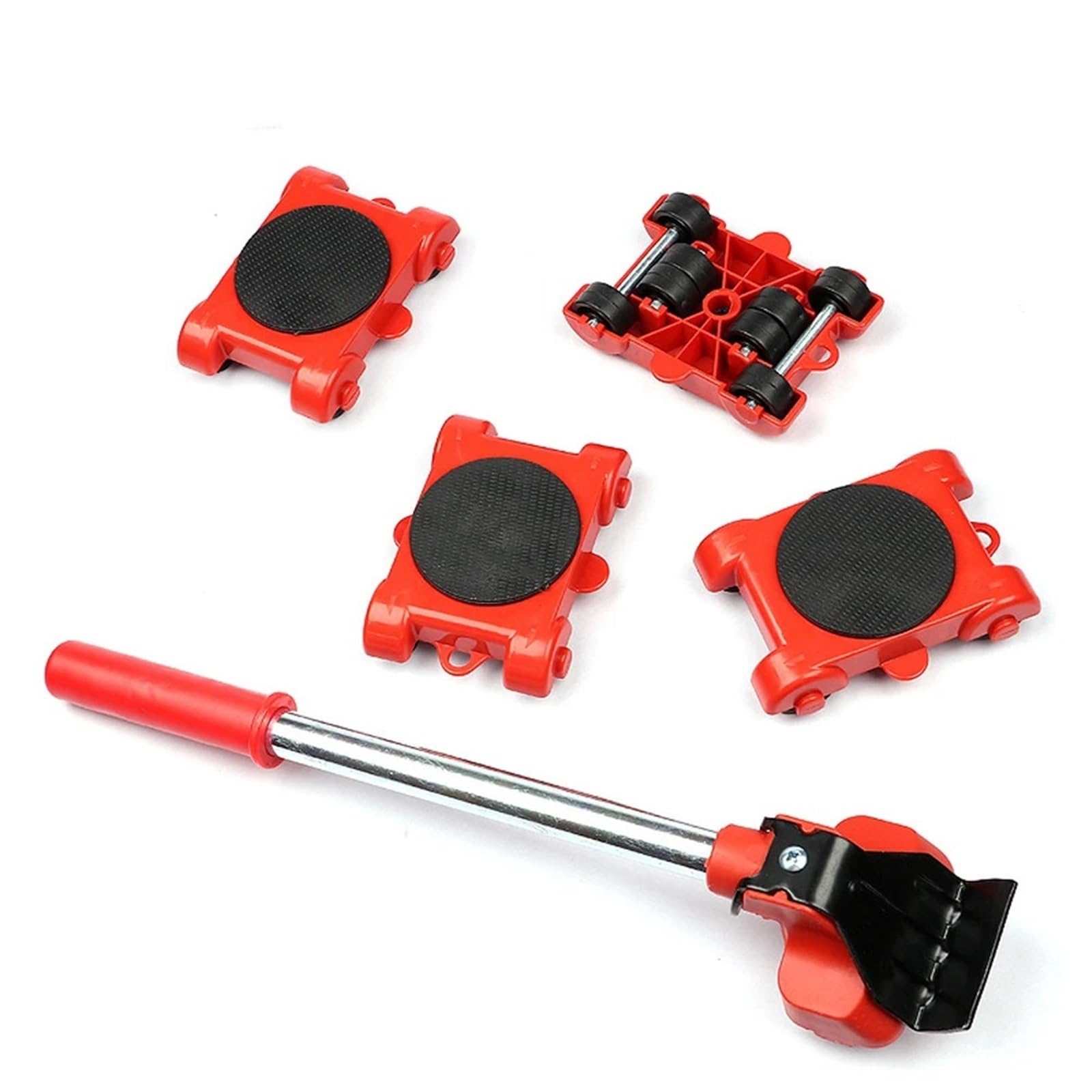 Set di 5 attrezzi per lo spostamento di mobili pesanti, kit di sollevamento con ruote, barre a rullo e strumenti manuali per spostare mobili e frigoriferi in modo efficiente