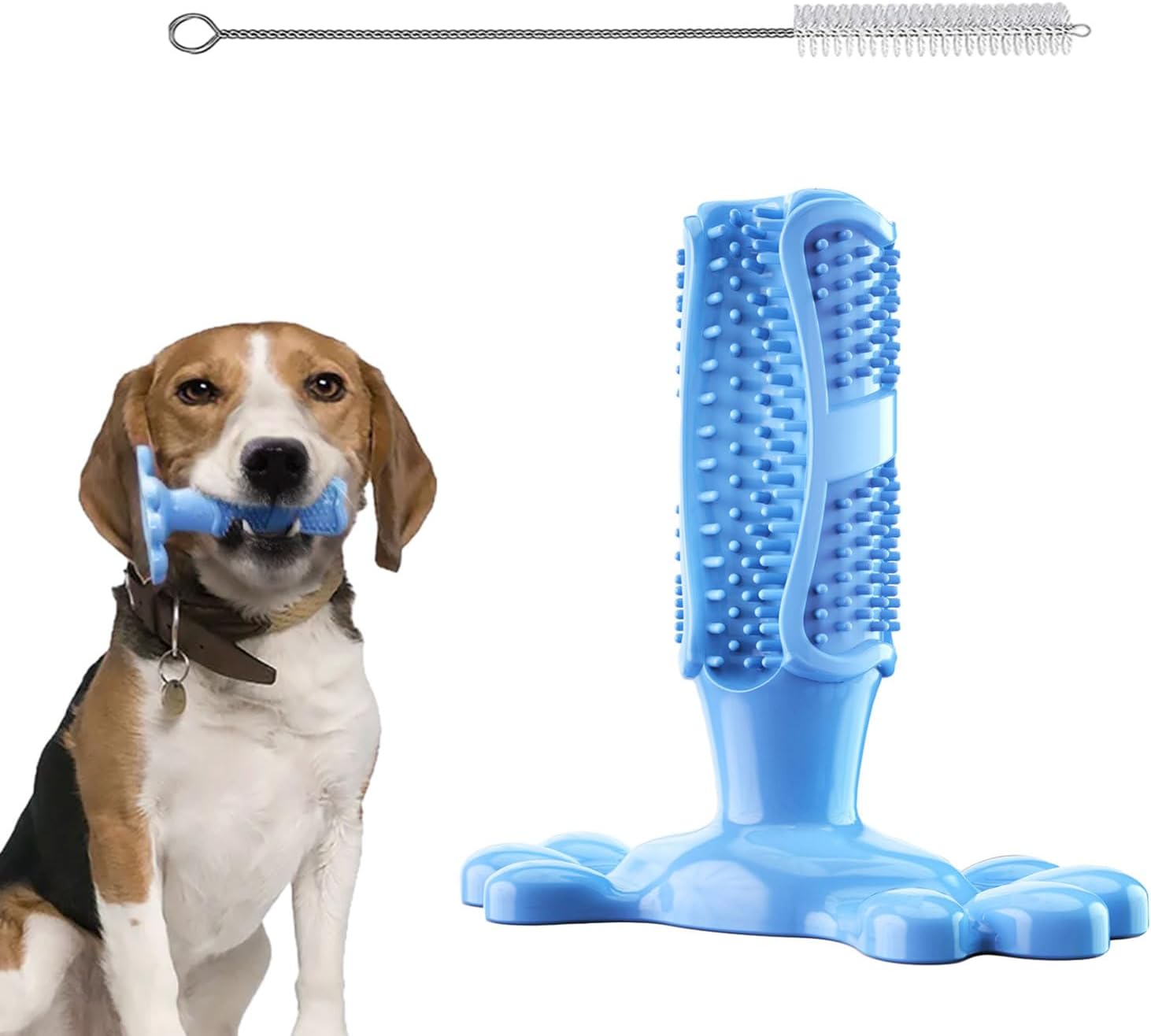 Nuqin Dental Health Dog Toy with A Cleaning Brush Puppy Toothbrush Chew