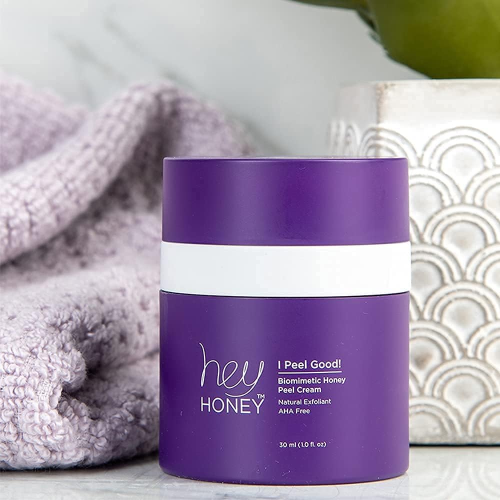 Hey Honey I Peel Good Biomimetic Honey Peel Cream | For Brightened Soft & Even Skin Tone | Deeply Cleansing Honey Peel Cream Treatment 100% Natural & AHA-Free | 1 Oz