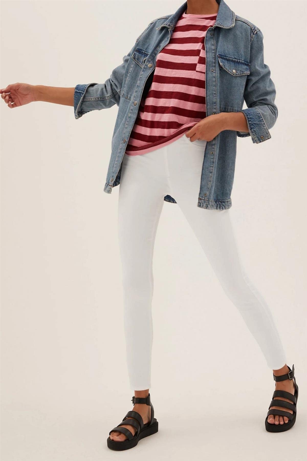 High-Waisted Jeggings - Denim Look Leggings With Stretchy Comfort Fit