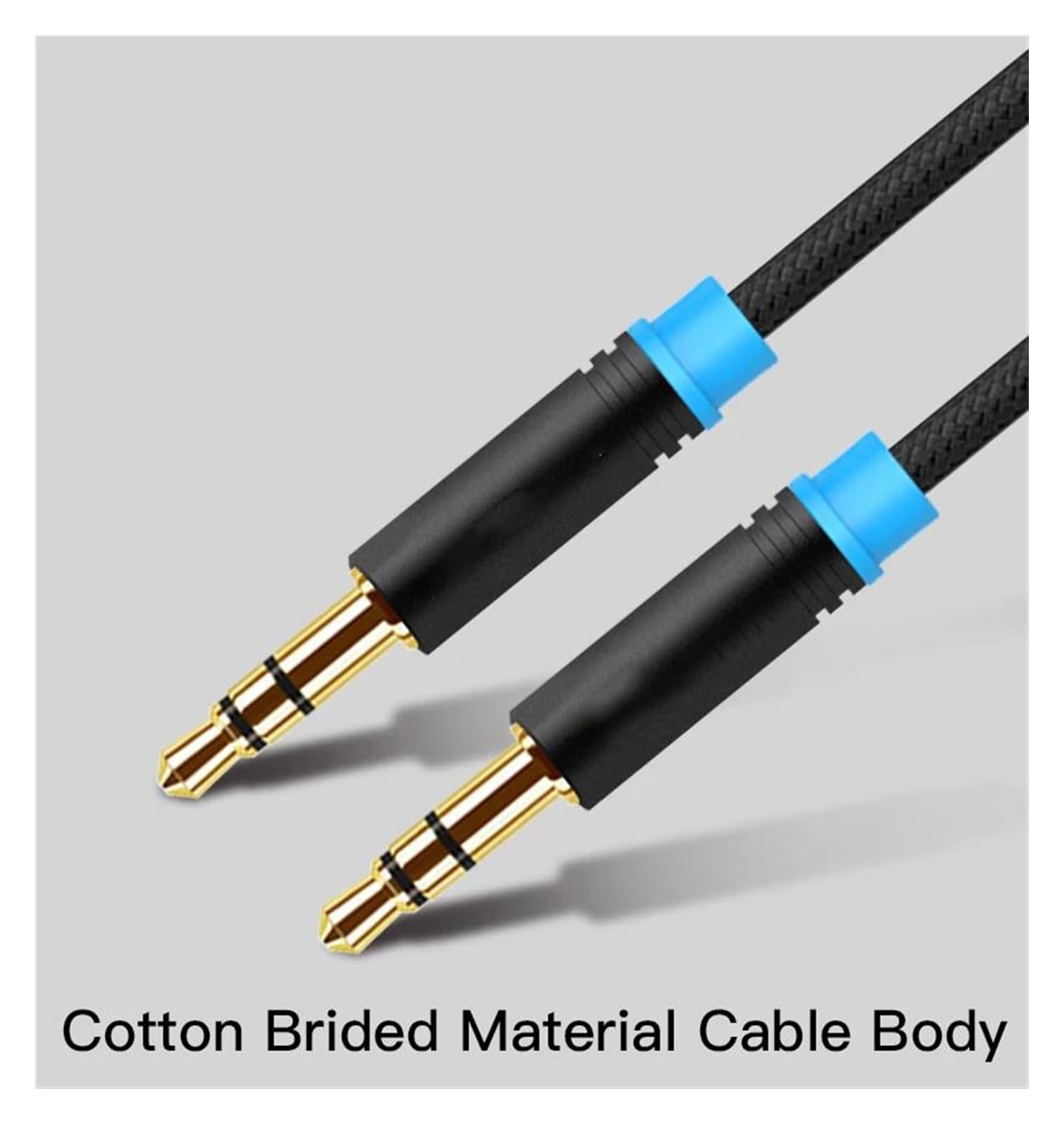 Cable De Audio De Guitarra Cable de altavoz de de 3,5 mm Cable de auxiliar trenzado plateado para guitarra con conector 3,5 (Color : 2, Size : 300cm)