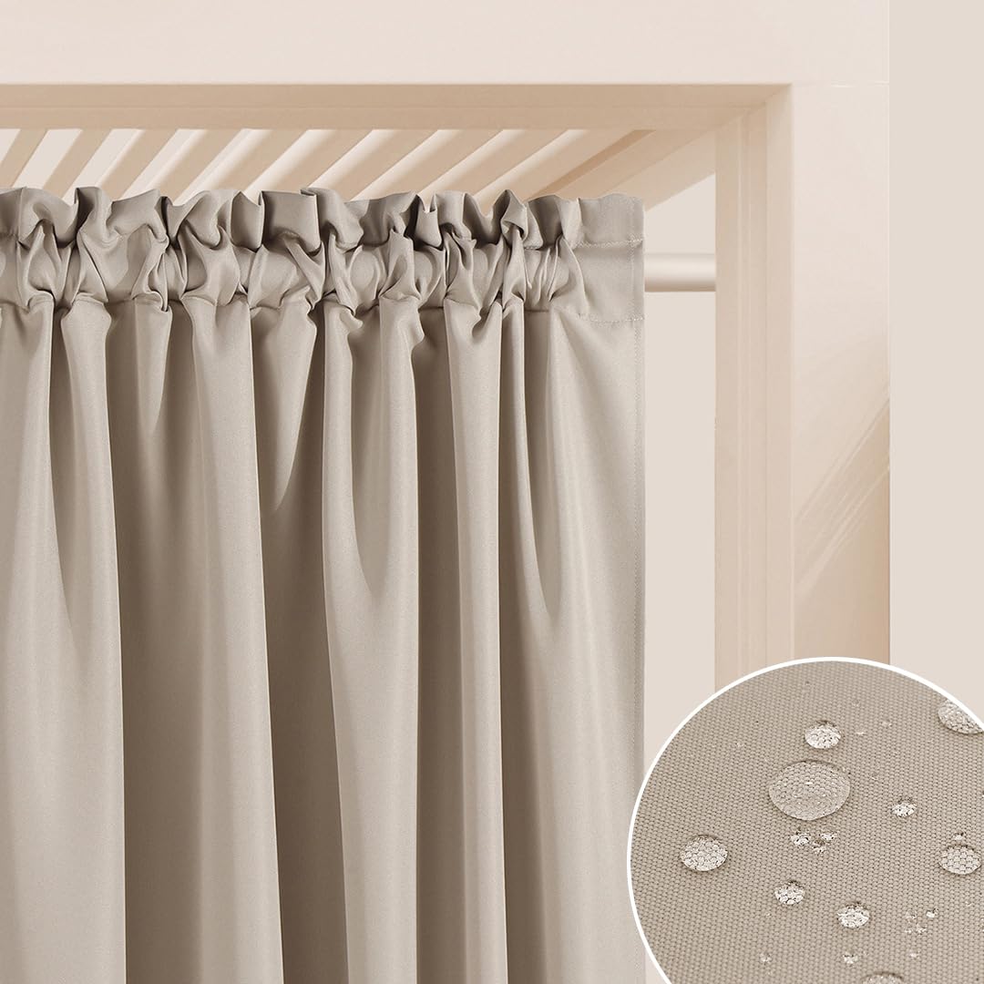 ROOM99 Garden Line - Cortinas para Exteriores con Ojales, 155 x 200 cm de Ancho x 200 cm de Alto, Resistente a la Intemperie, Impermeable, protección Solar, para jardín, Resistente al Viento, Color — view 4