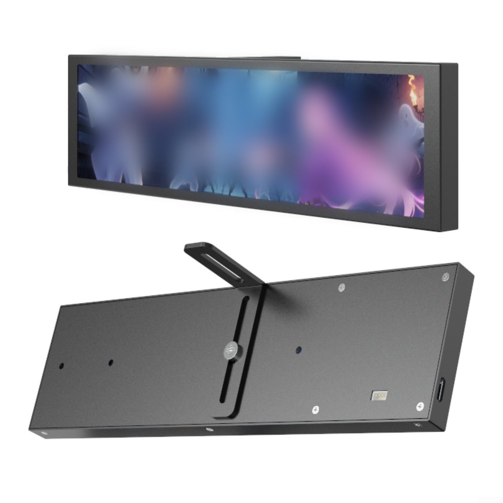 Mirabox D92 9,2 Zoll langes Display für PC, CPU-Temp-Anzeige, Plug-and-Play über Typ-C, schwarz(Black)