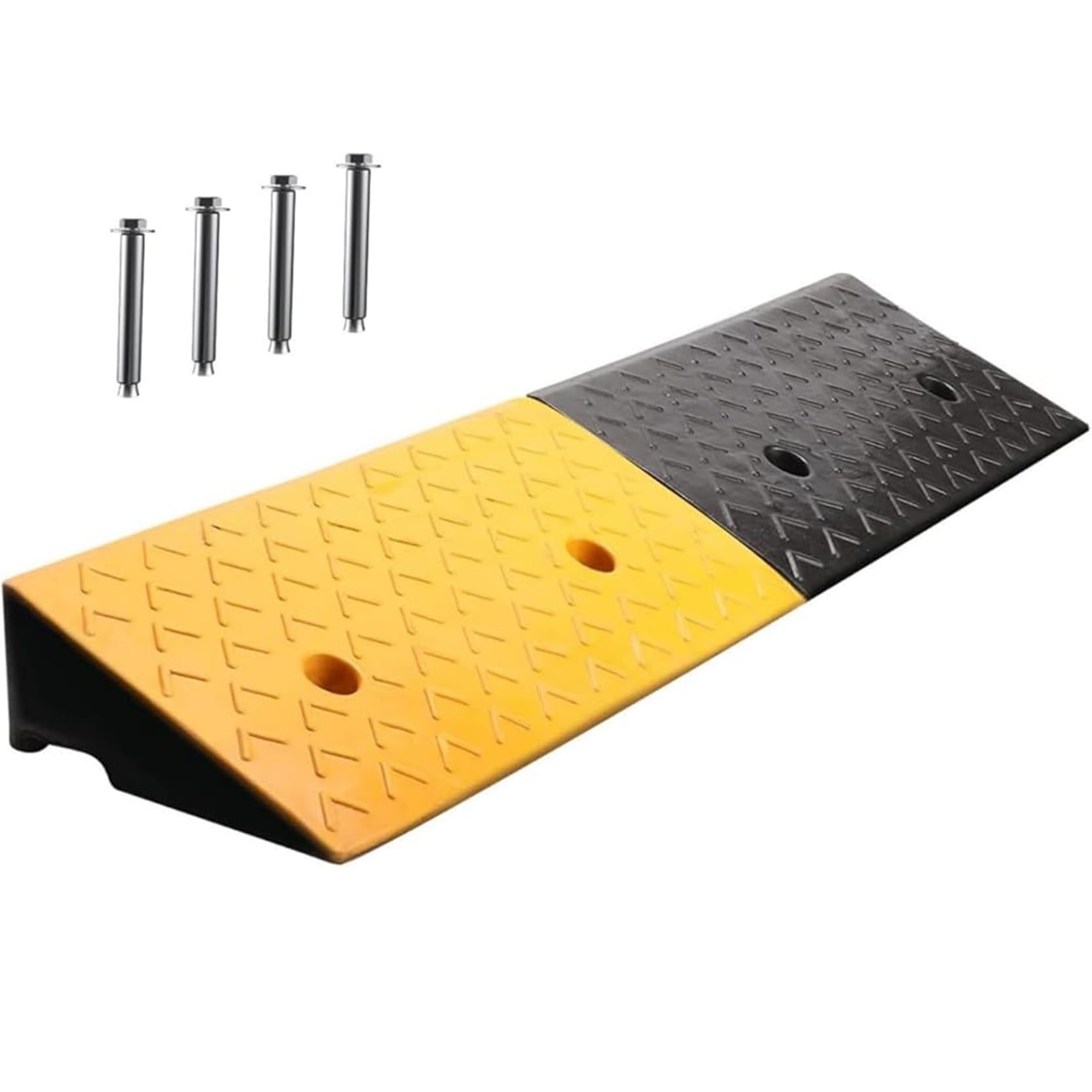 Rampa De Bordillo De Caucho De Alta Resistencia, Rampas De Umbral Antideslizantes Para Scooters De Movilidad; Aptas Para Muelles De Carga, Aceras, Motocicletas Y Sillas De Ruedas(100x30x12cm)