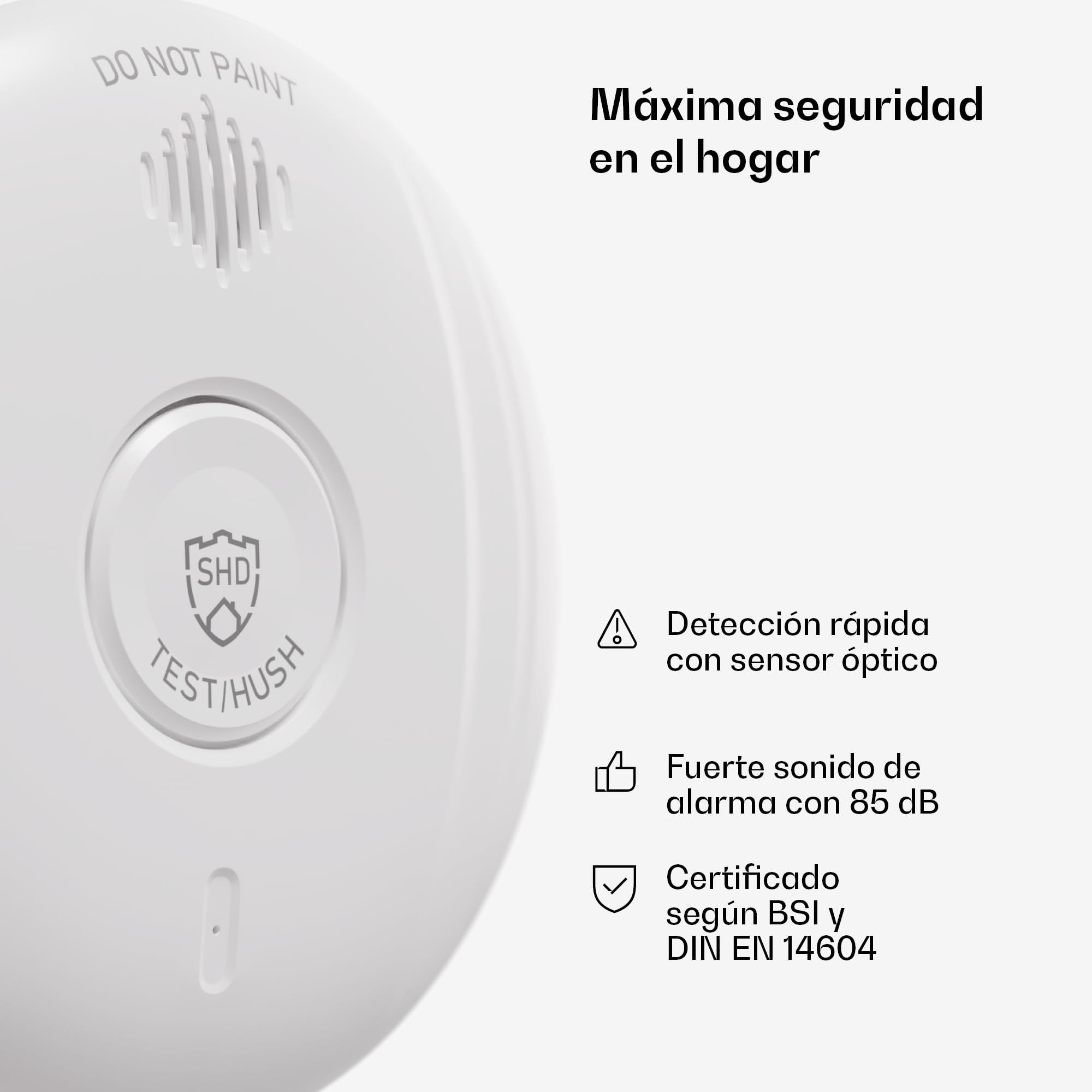 SHD OneConcept Detectores de Humo para Casa, 6X Alarmas de Incendio de Respuesta Rápida para Oficinas y Cocina, Detectores Humo con Sensor Óptico con Función de Prueba, Mini Detectores a Batería