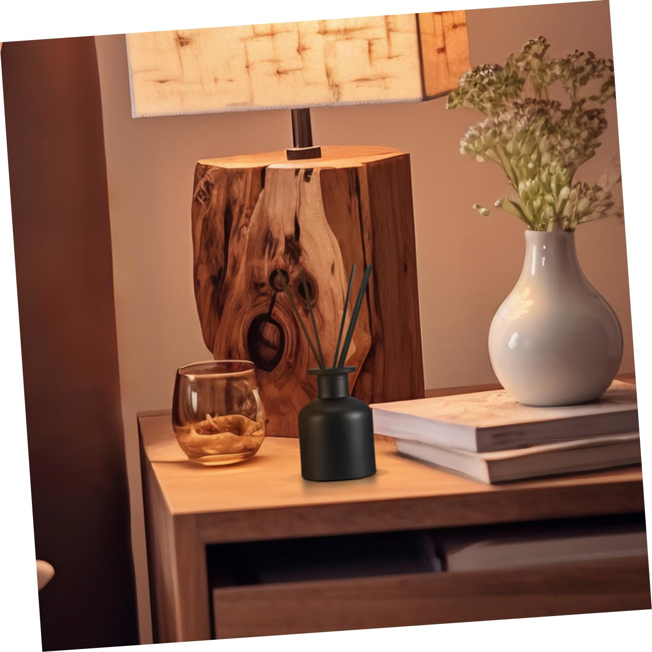 Alipis 5 Pièces Flacon Diffuseur en Rotin sans Feu Arôme Flacon Diffuseur D'huile Air Diffuseur D'huiles Essentielles D'huile Diffuseur D'aromathérapie Verre en Crystal Black