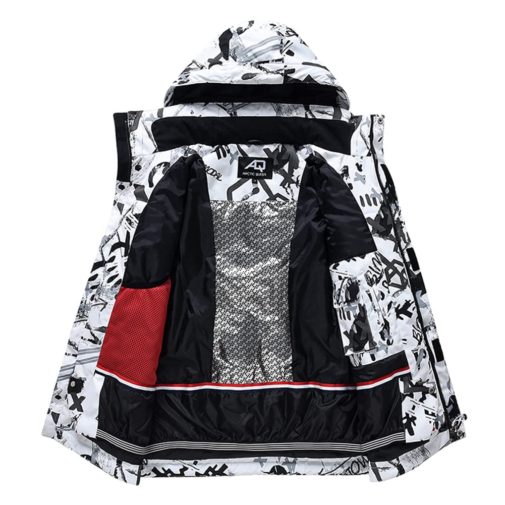 ALSOGO Skianzüge Für Herren 2-teiliger Snowboard Sets Wasserdicht Winddicht Winter Warme Ski Jacke und Hosen Set Zum Skifahren Snowboarden Klettern