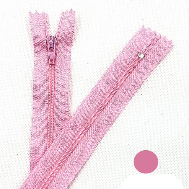 50 cerniere a spirale in nylon da 10 a 60 cm, per sartoria, cucito, artigianato, colore rosa, 50 pezzi, 55 cm