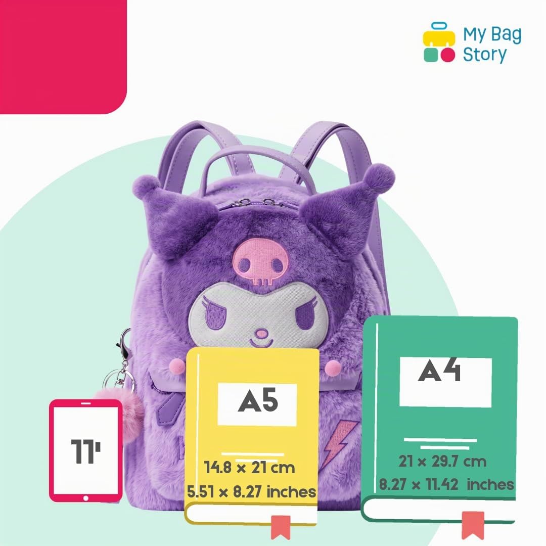 mybagstory - Sac à Dos Kuromi Peluche Sanrio pour Enfant