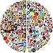 Autocollants stickers Pack [202 pcs] Autocollant en vinyle pour de skateboard pour bouteille d'eau de snowboard Autocollant d'ordinateur portable stickers pour Guitare bouteille bagage guitare