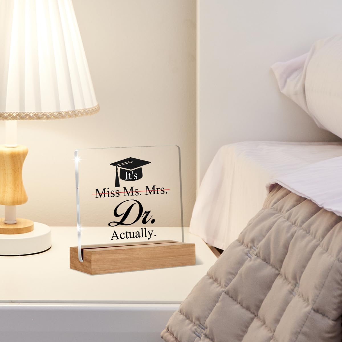 PhD Graduation Gifts for Her, Doctor Gifts for Women, Doctoral Degree Gift, It's Dr Actually Decorative Desk Acrylic Signs Plaque