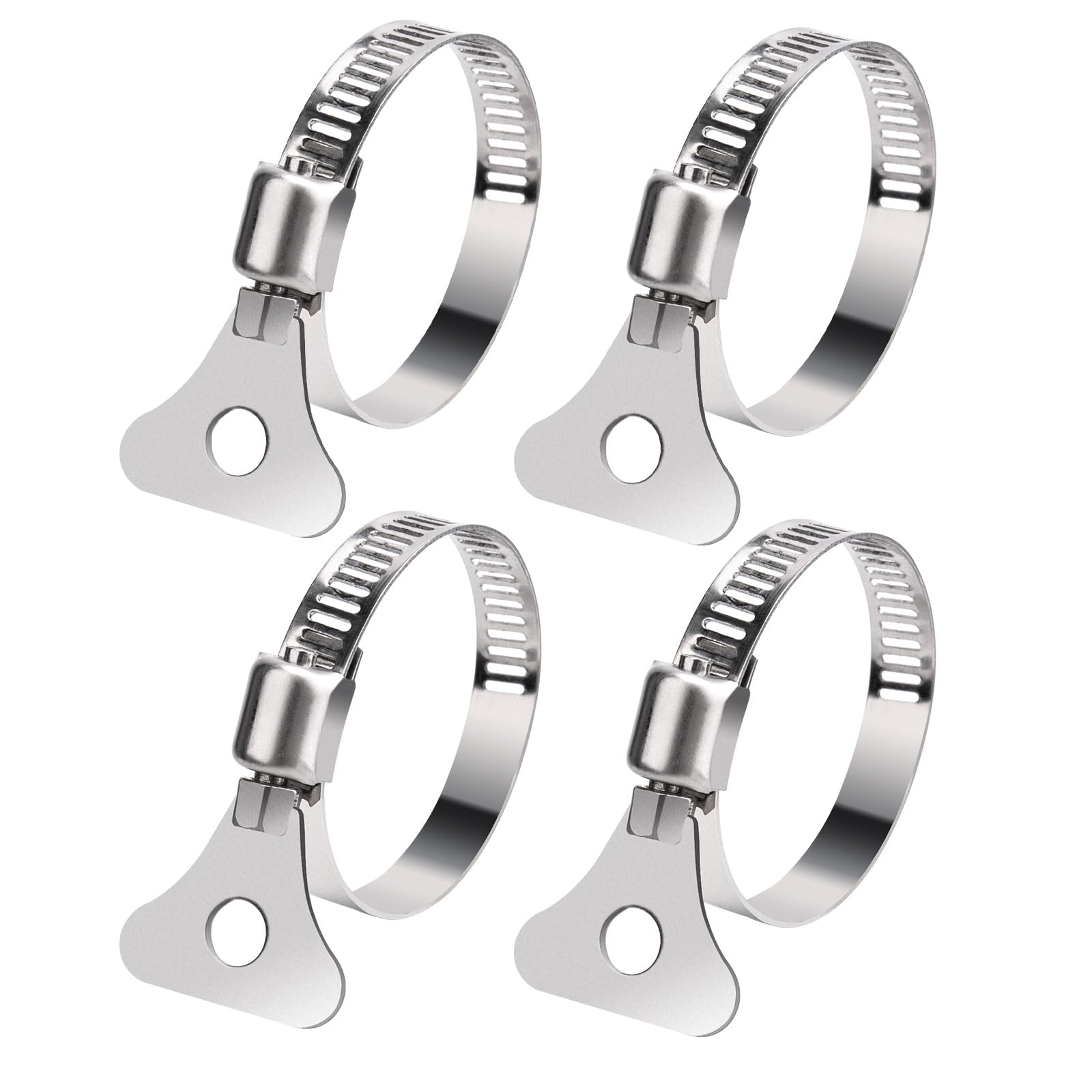 4 Pcs 1-1/4" Stainless Steel Hose Clamps with Thumb Screw for Pool Hose PVC