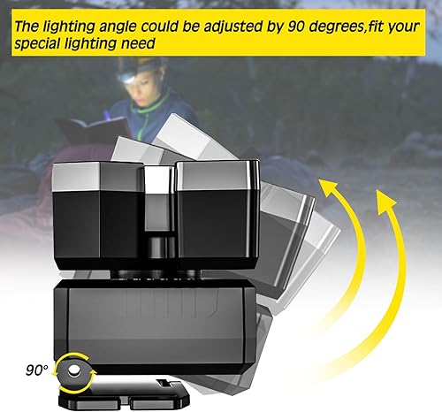 Miniatura 5 de DONWELL Linterna frontal recargable, 1000 lúmenes brillantes 5 LED, linterna impermeable IPX4, luz de cabeza de 4 modos para correr al aire libre,