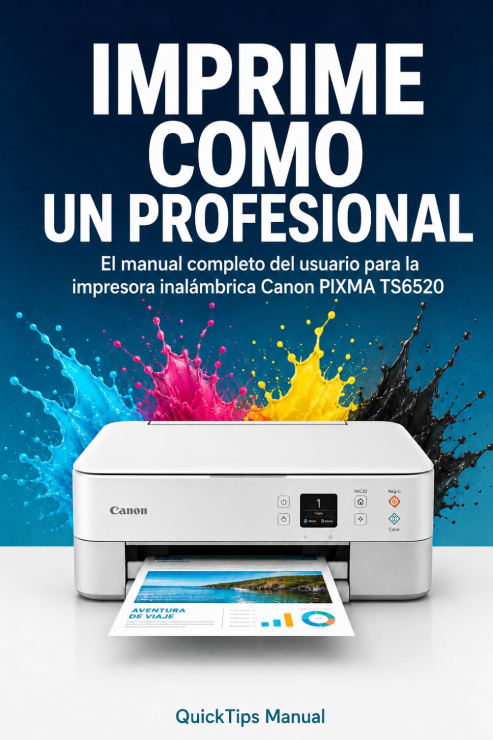 IMPRIMA COMO UN PROFESIONAL: Manual de usuario completo para la impresora inalámbrica Canon PIXMA TS6520:: Configuración, impresión inalámbrica, ... de problemas para usuarios principiantes.