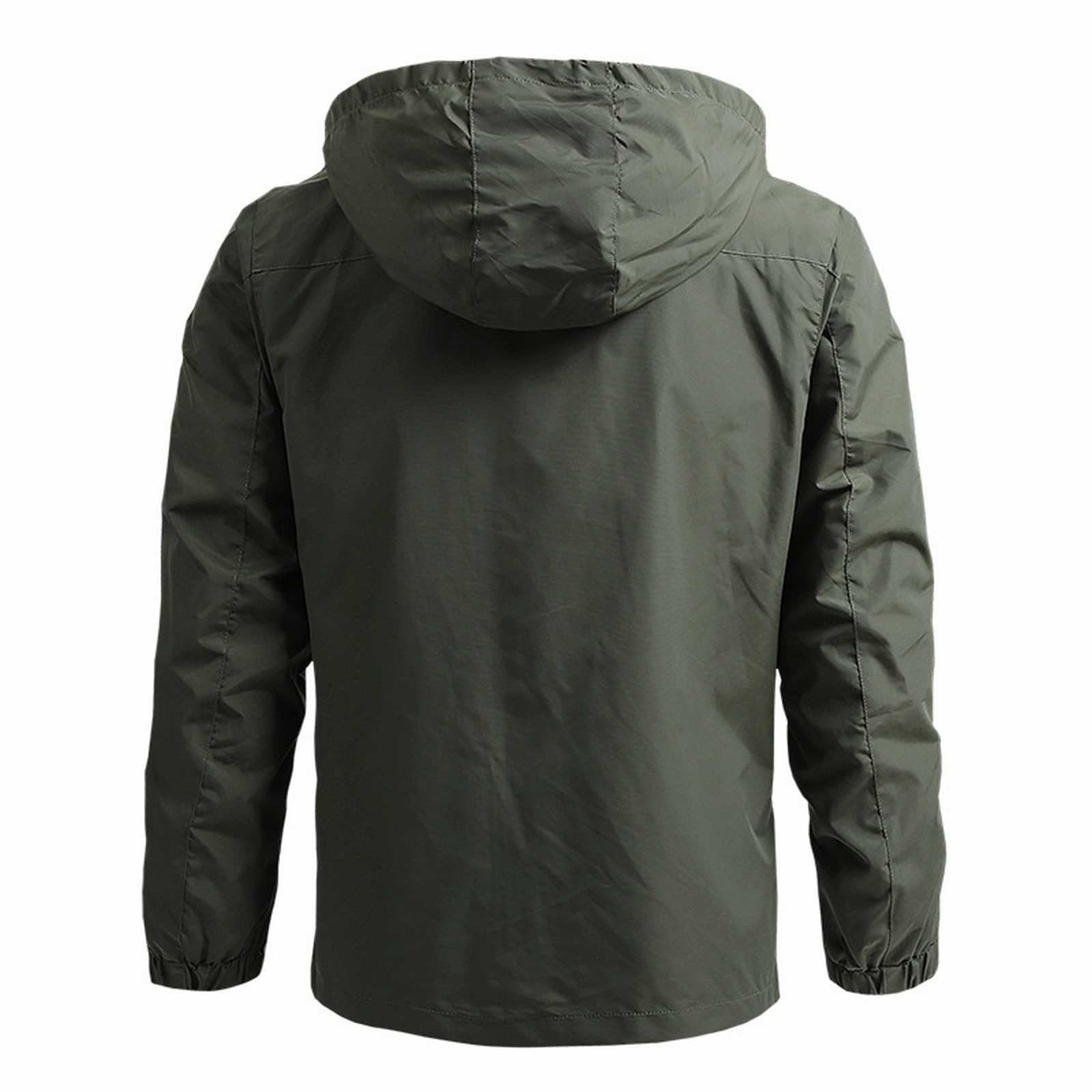 Generisch Chubasquero para hombre, chaqueta impermeable para exteriores, sudadera para hombre, con capucha, ropa deportiva, chaqueta deportiva de un solo color, chaqueta de entretiempo, sudadera de