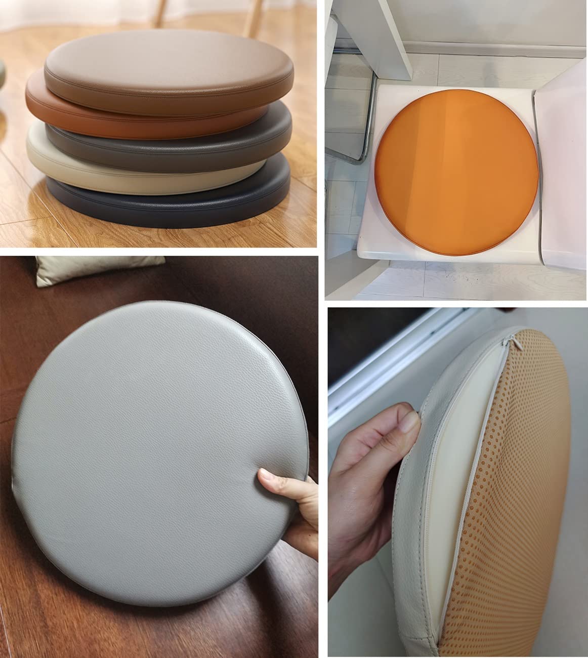 Poduszka na krzesło do jadalni z pianki memory, okrągła, 4,5 cm grubości, antypoślizgowa, do jadalni, salonu, zielona, 30 cm (11,8 cala)