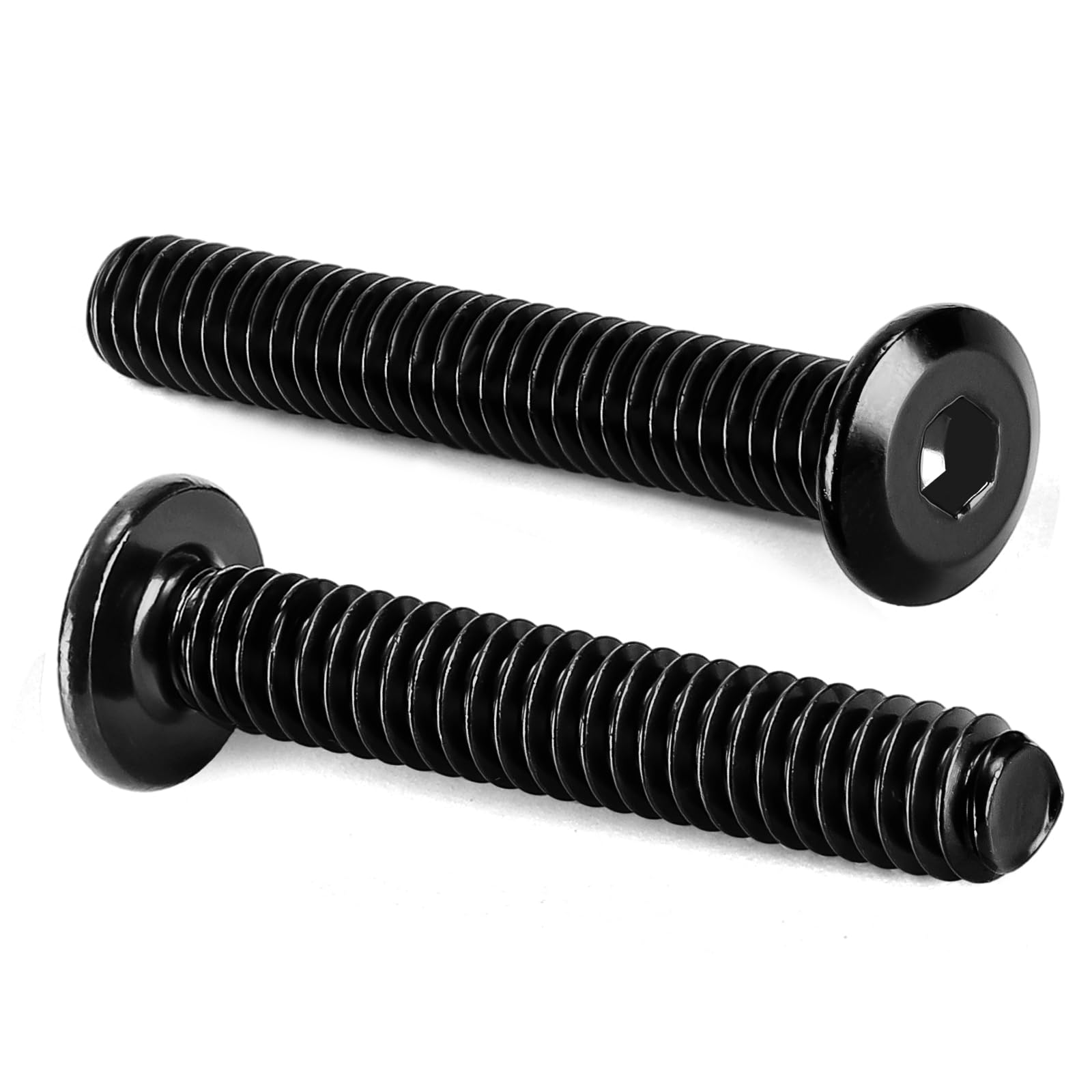 MewuDecor M6 x 35mm Flat Head Socket Head Screws Countersunk Bolts for Furniture Chair Table Desk Crib Bed, Carbon Steel, Black Oxide, Fully Threaded,
