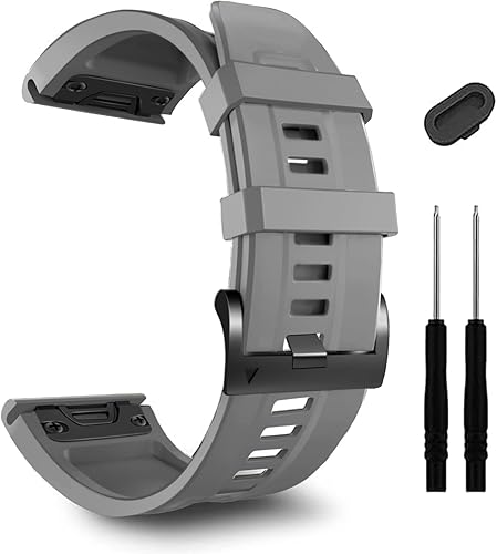 Miniatura 10 de ZPJPPLX 26mm Quick Fit Straps for Fenix 7X Band,Soft Silicone Sport Watch Bands Compatible for Tactix 7 ProFenix 7X ProFenix 6X ProFenix 5X