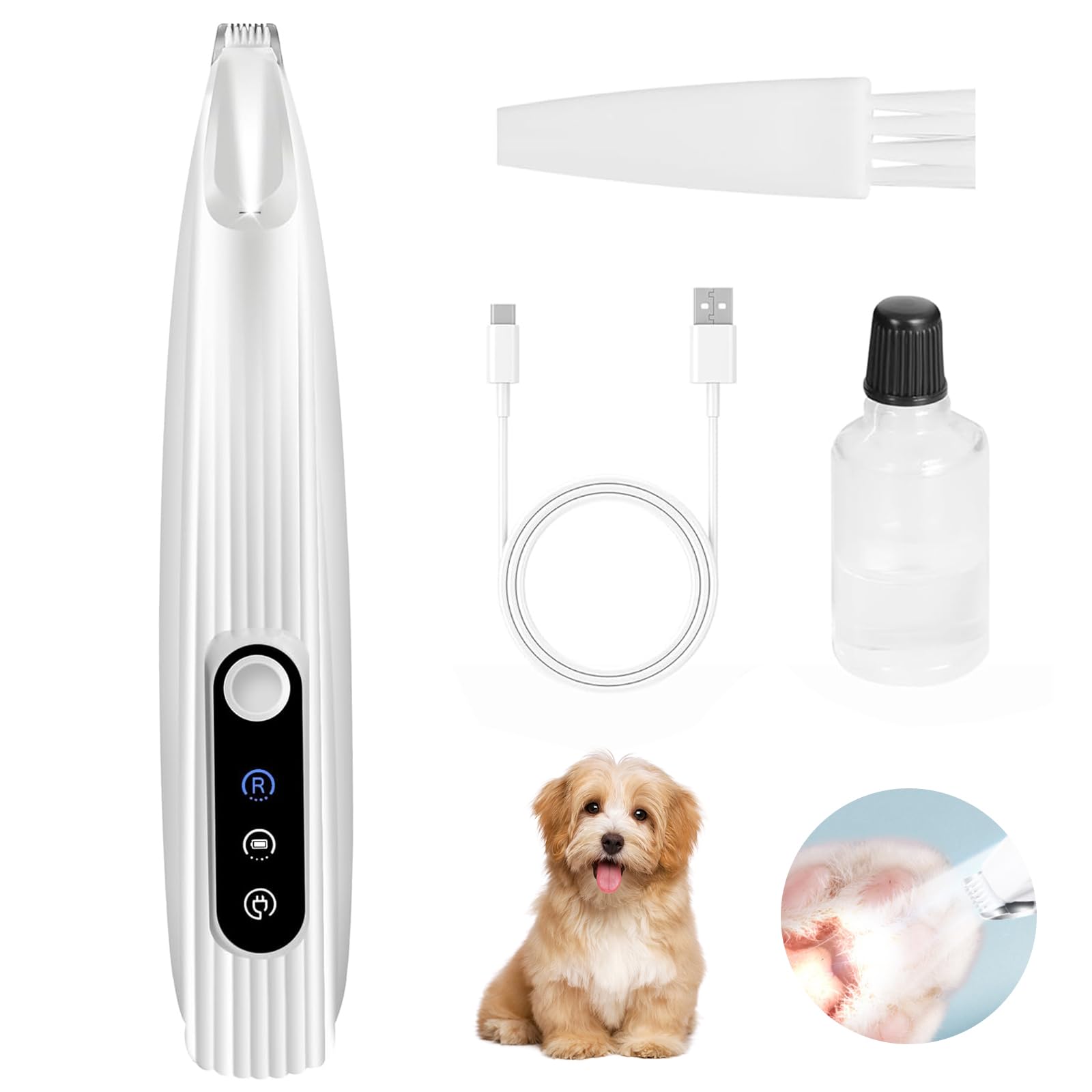 TecoKart® Dog Trimmer With LED Light, Professional Electric White Pet Trimmer For Paw, Low Noise Trimmer For Dogs Grooming, USB Charging Cat Dog Trimmer, Cat Trimmer For Persian Cat (B0DDPWLY1P) Amazon Price History, Amazon Price Tracker