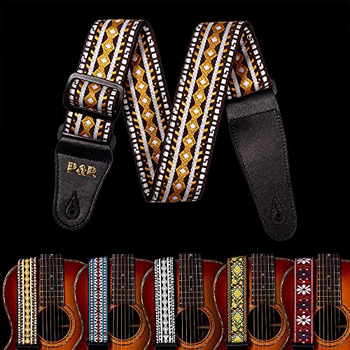 P&P Sangle de guitare de 5,1 cm avec extrémités en cuir réglable pour basses, acoustiques, classiques et électriques, style vintage pour filles, garçons, enfants, hommes et femmes – Vert mélangé - Les Beatles, Paul McCartney, John Lennon, RIngo Starr, George Harrison P&P Sangle de guitare de 5,1 cm avec extrémités en cuir réglable pour basses, acoustiques, classiques et électriques, style vintage pour filles, garçons, enfants, hommes et femmes – Vert mélangé – Image 8