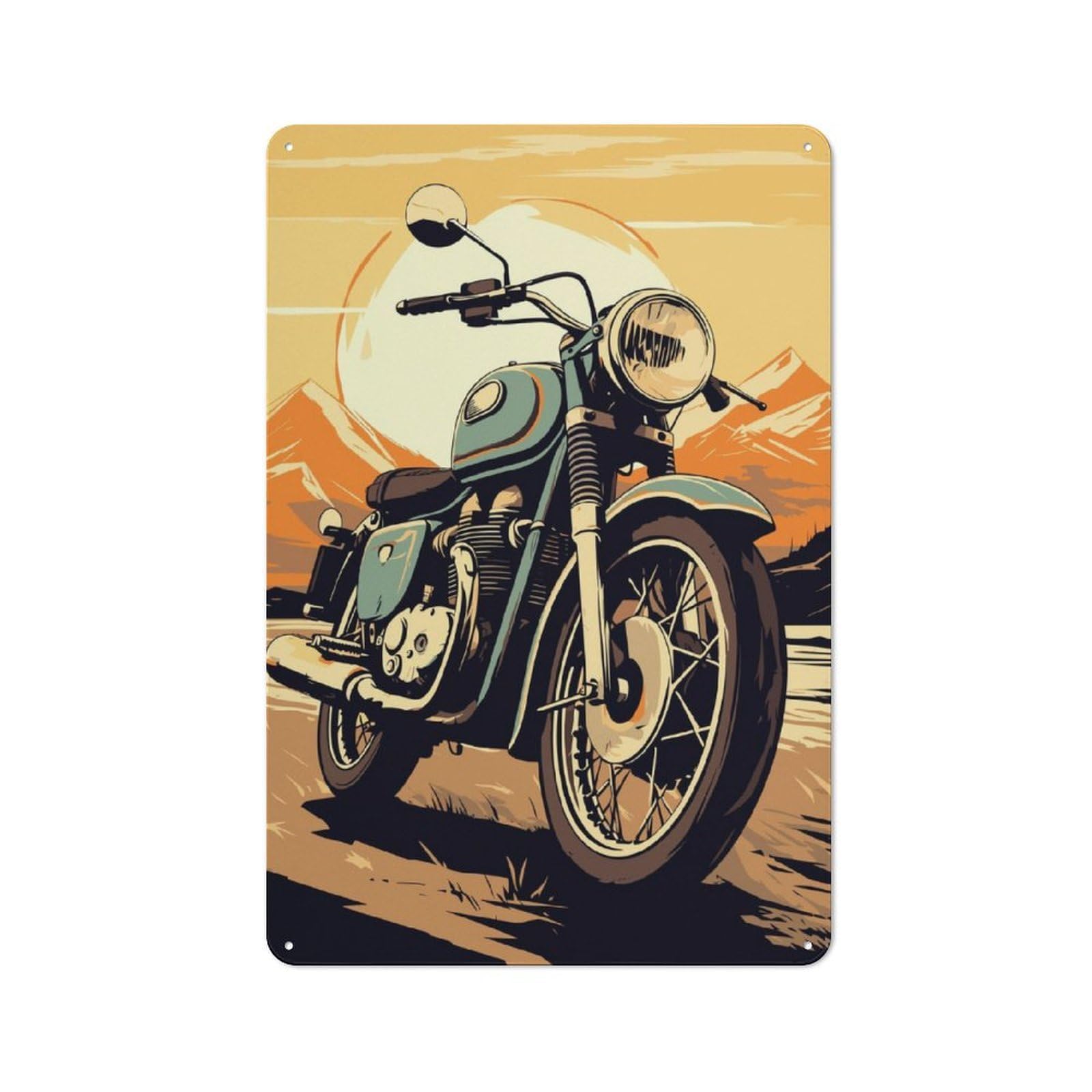 Junmoney Retro Motorcycle Tin Wall Plaque 30X20cm With For Living Room Or Hallway, For Garage, Workshop And Man Cave Decoration