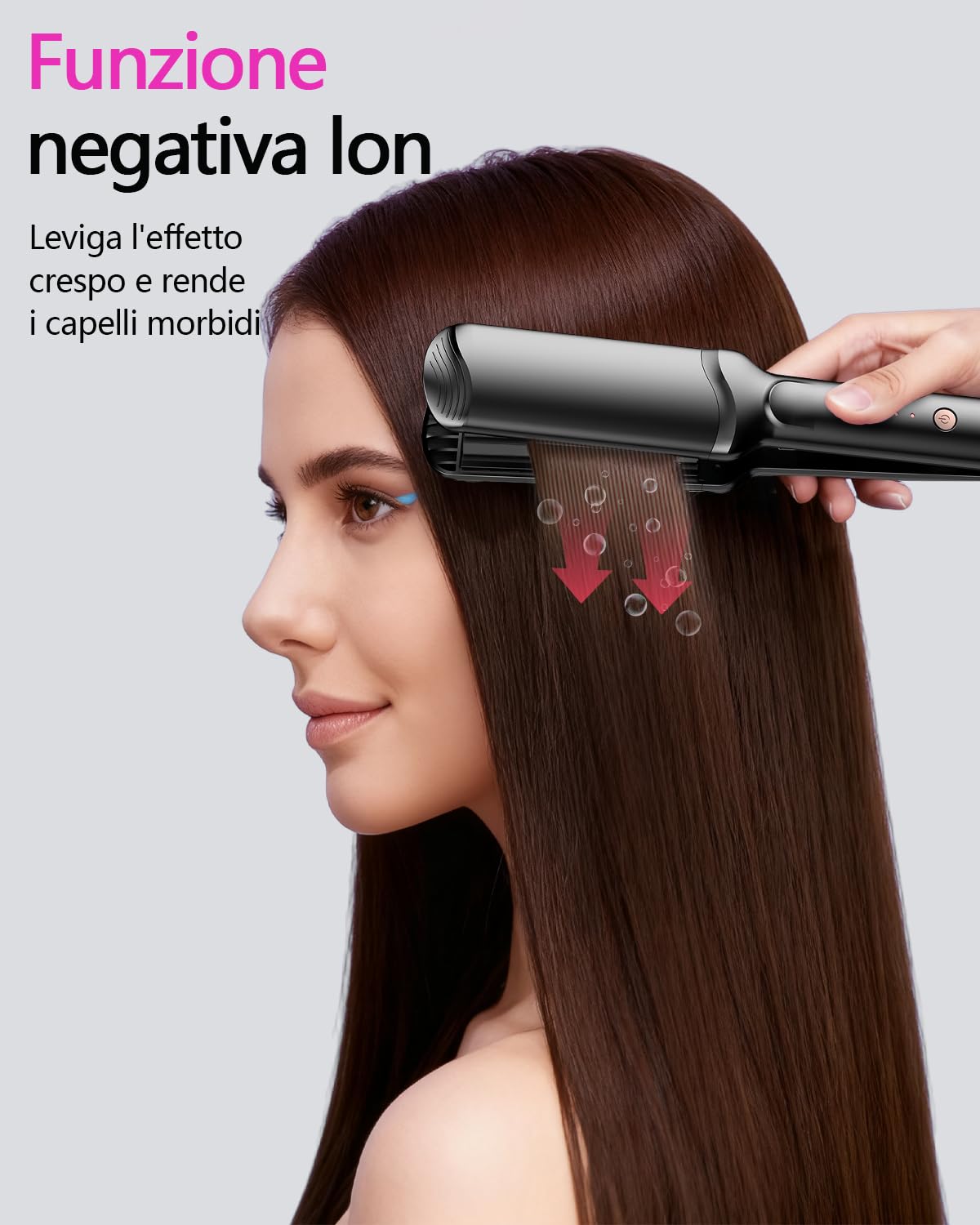 4 Piastra Lisciante Crimpare con Ceramica,Riscaldamento Rapido Ferro Arricciacapelli per Onde Ionica Ceramica Piastra Arricciacapelli Hair Straightener Fast Heating for All Hair Types