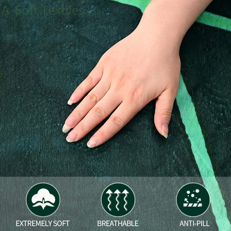 Ainori Grüne Unkraut-Fleecedecke - Leichte Flanell-Decke Mit Blattdesign