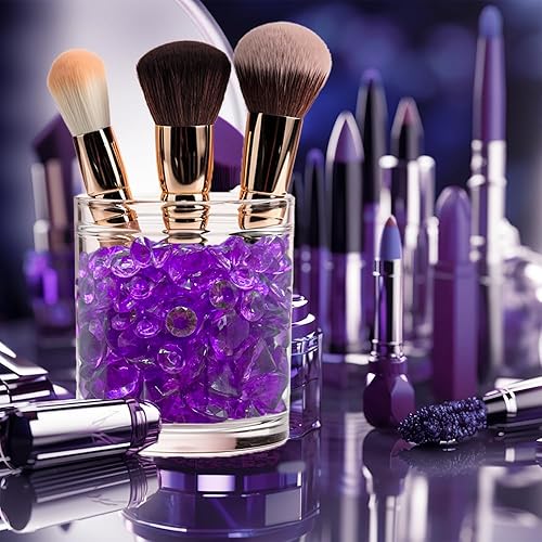 Miniatura 4 de HappyFiller Decoración de otoño de Acción de Gracias, 720 piezas de gemas de diamantes acrílicos morados, confeti de diamantes de boda, dispersos de