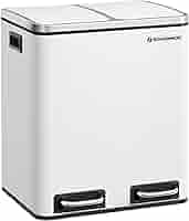 SONGMICS ダブルバケットごみ箱 15L×2 ホワイト SONGMICS ダブルバケットごみ箱 15L×2 ホワイト SONGMICS ダブル