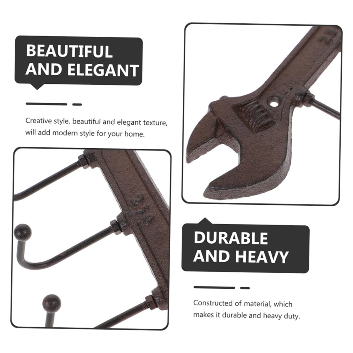 ABOOFAN 2pezzi Gancio da Parete Retrò Appendiabiti per Cappelli in Ferro Gancio per Cappelli da Bagno Carico Pesante Ganci Decorativi Multiuso per Casa Cucina Soggiorno