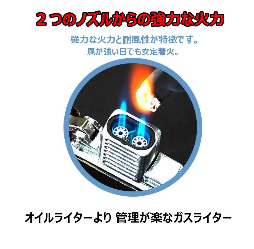 Amazon.co.jp: KAZARIKO ターボ ガスライター ダブルジェット 噴射