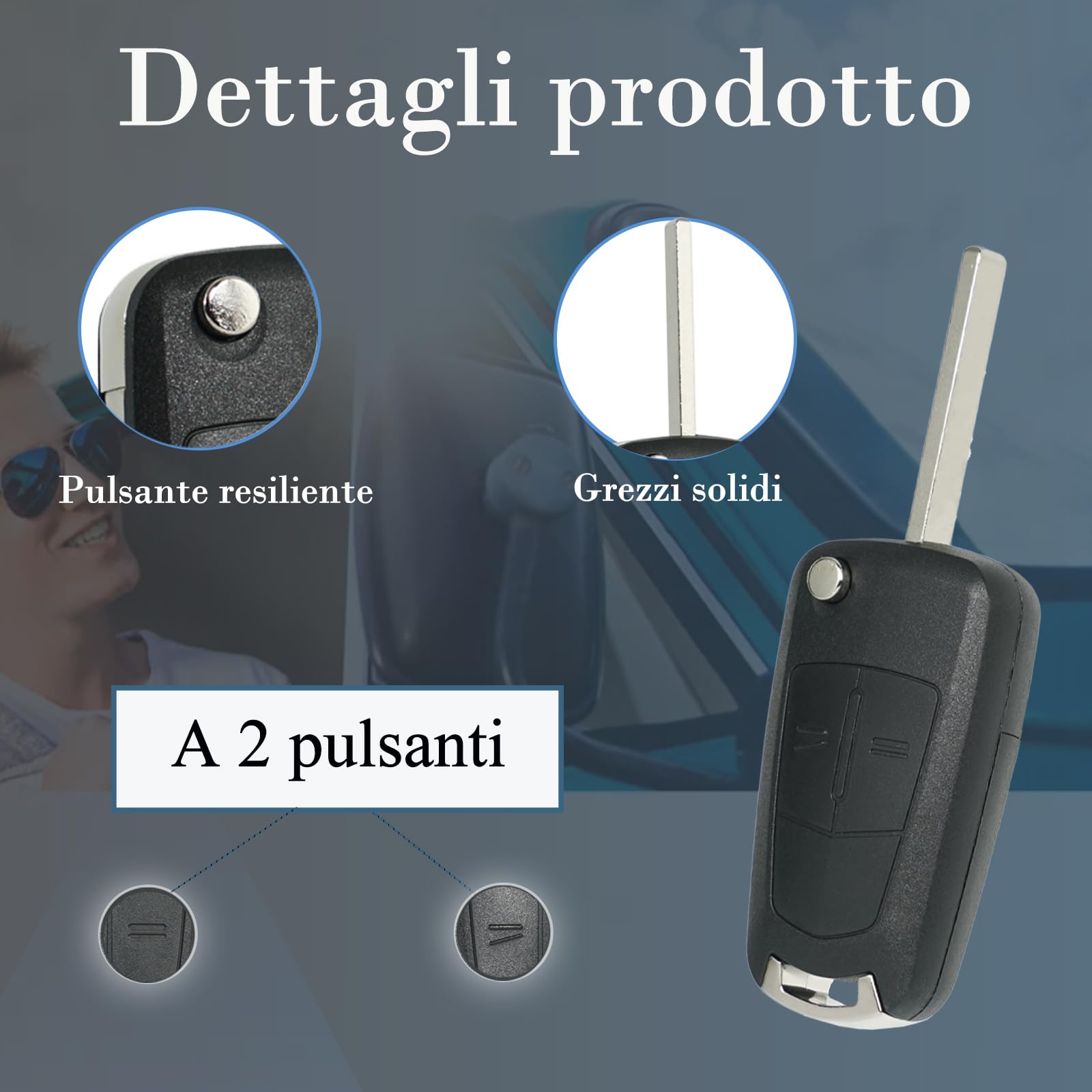 SUPALAND Guscio Chiave di Ricambio a 2 Tasti Per Telecomando Auto Con Lama Per Opel Astra Vectra Corsa Signum Zafira Meriva Tigra Antara Karl