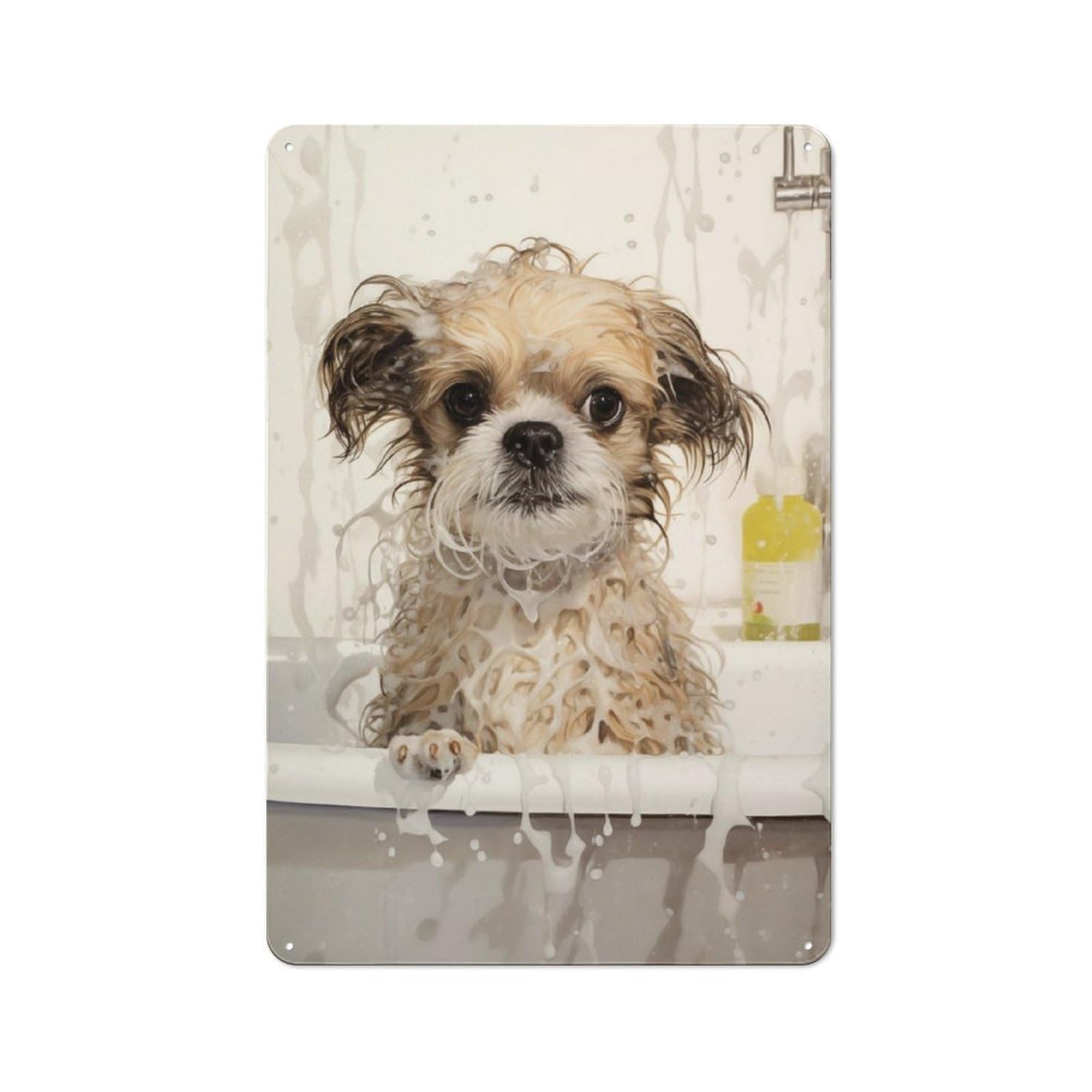 Junmoney Doggie In The Bath Pet Retro Metal Sign 30X20cm Featuring For Bar Or Restaurant, For Bar Decor Enthusiasts