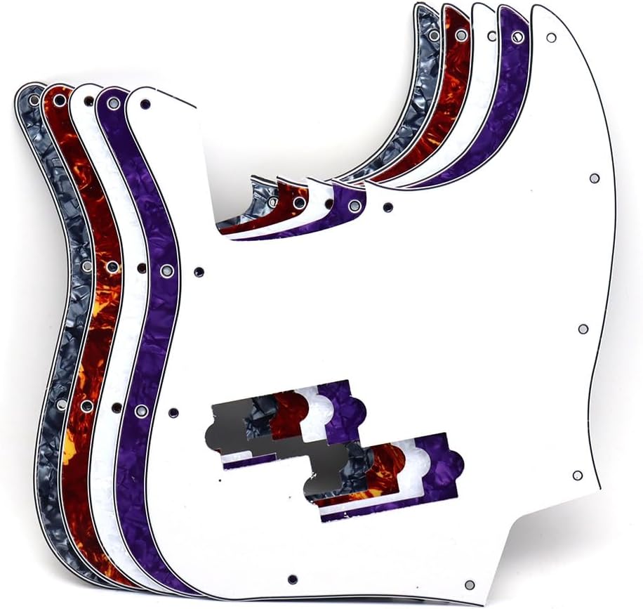 Purple Pearl Jazz Bass Black Top Style Guitar Pickguard With PB Pickup hole thumbnail