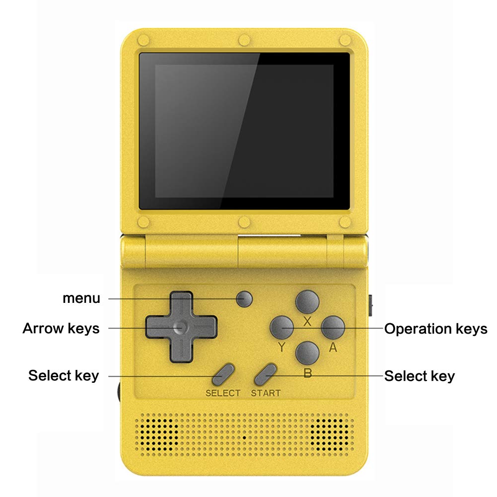 Handheld Spielekonsole, 2020 Aktualisiert, Tragbarer Retro-Mini-Gamecontroller mit 3,0 Zoll IPS Bildschirm, 1020-mAh-Akku, Großartiges Weihnachten Geschenk für Kinder und Erwachsene (Gelb)